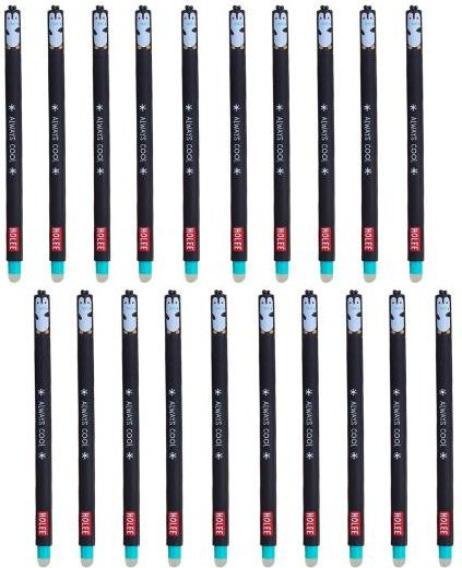 20 Stück Radierbare Gel-Stifte für Kinder mit Cartoon-Tier-Design, Blau, 0,7 mm Stiftstärke - Bild 1