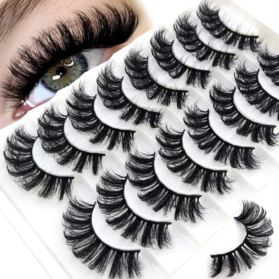 AMSDCN 3D-Künstlicher Wimpern, 8 Paar, Black, Unisex - Bild 5