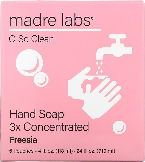 Madre Labs Handdesinfektionsmittel Dreifachkonzentrat Freesie, 6 Beutel, 118 ml - Bild 1