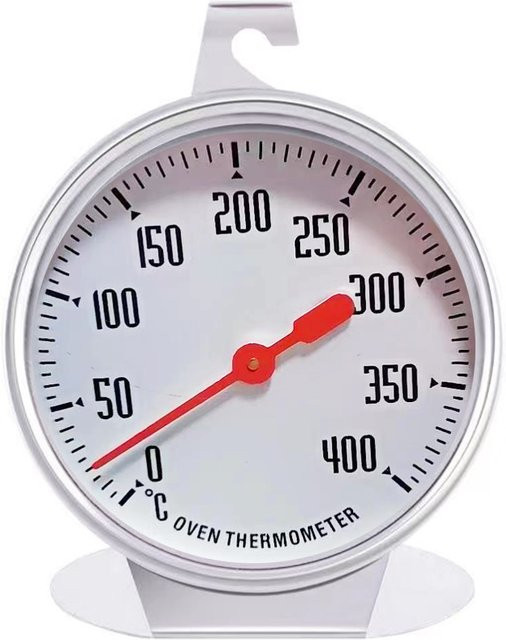 MEFORU Edelstahl Grillthermometer analog mit großem Zifferblatt für 0-400 Grad Celsius in Silber - Bild 1