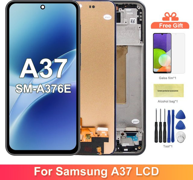 Samsung A37 5G LCD Display mit Touchscreen Digitizer in Schwarz für SM-A376E und SM-A376B Ersatzteile - Bild 1