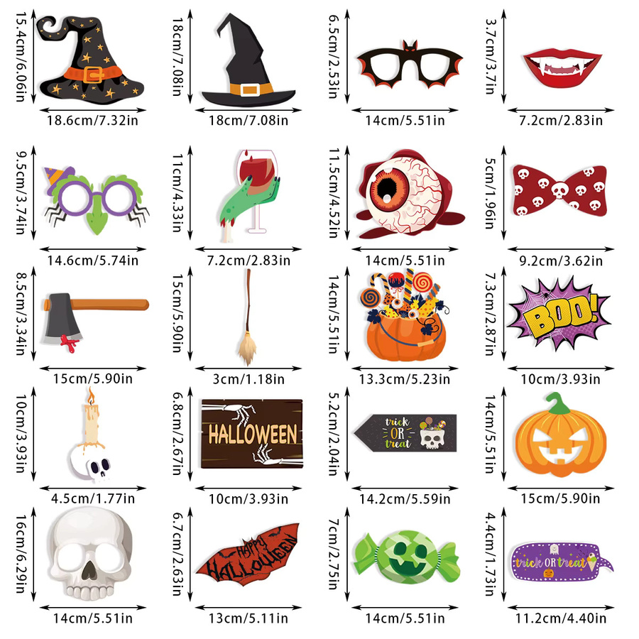 WEIGAO Halloween Foto Requisiten, 20-teiliges Set, Multicolor, Paper - Bild 2