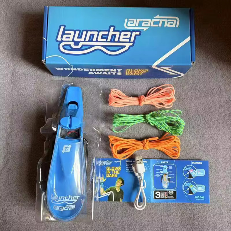 Bandai Elektrischer Spinnennetz-Launcher, leuchtet im Dunkeln, mit einziehbarem leuchtendem Seil, wiederaufladbar, USB, interaktives Spielzeug, automatische Kabelrückführung - Bild 5