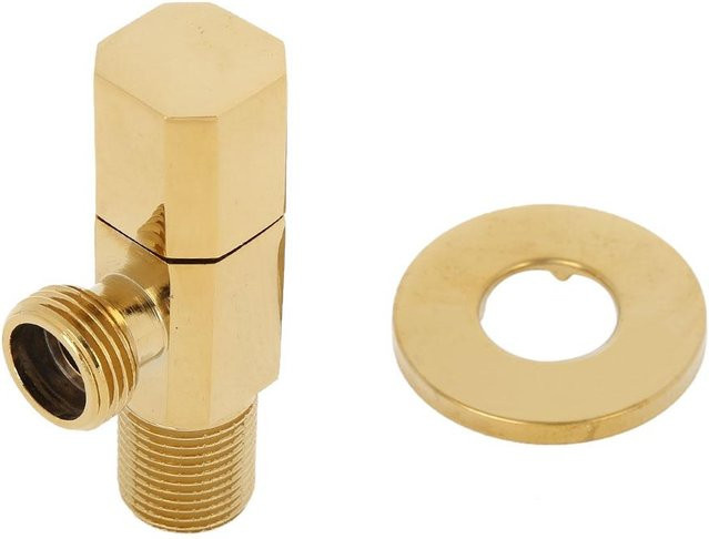 CosyHome Winkelventil aus Messing für Heiß- und Kaltwasser zur Abschaltung in Bad und Toilette, Farbe: Beige/Gold, Wandmontage, 1/2 Zoll - Bild 1
