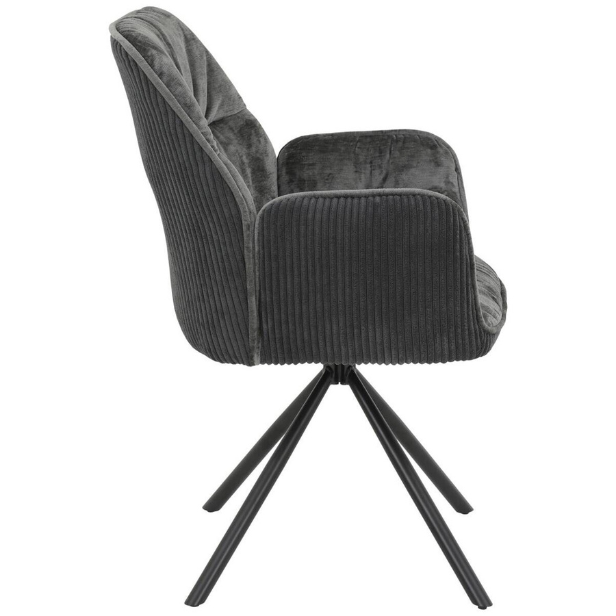 2er-Set Sessel Hela in Anthrazit mit Samtvelour und Metallrahmen, B/H/T: 56 x 89 x 61 cm - Bild 2