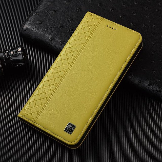 Napa Echtleder Flip Case für Samsung Galaxy S7 bis S25 Serie in Zitronengelb - Bild 1
