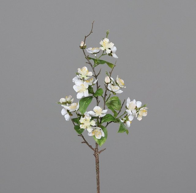 Kunstblume Apfelblütenzweig in Beige und Weiß - Bild 1
