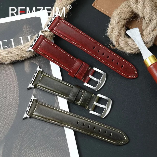 REMZEIM Uhrenarmband Leder, Herren - Bild 1