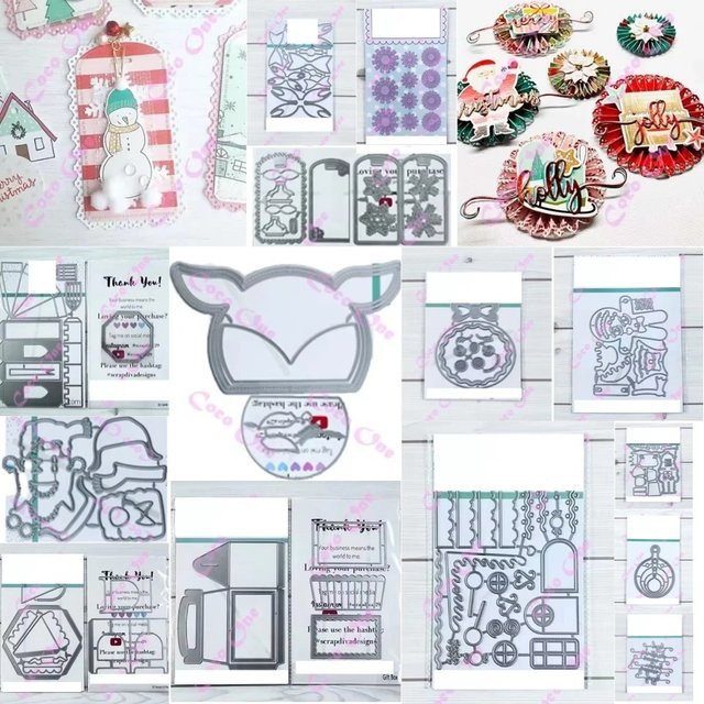 Silberne Metall-Stanzformen für DIY-Scrapbooking und Bastelarbeiten mit Hausblumen-Motiven - Bild 1