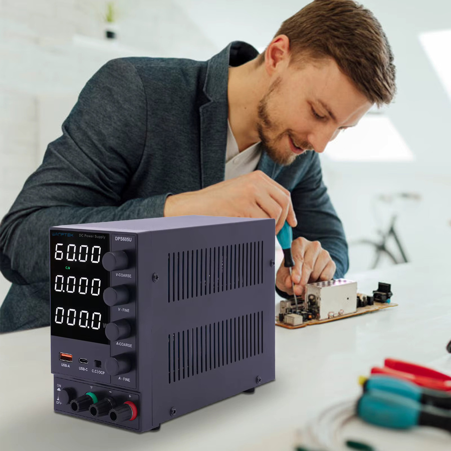 DPS605U DC-Netzteil mit USB-C Schnellladung, 0–60 V, 5 A, 300 W, Schwarz - Bild 4