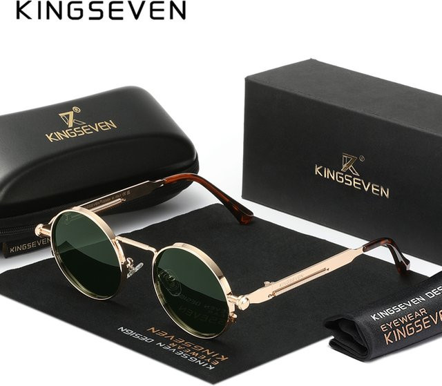 KINGSEVEN Sonnenbrille, rund, Vollrand, polarisiert, Herren - Bild 1