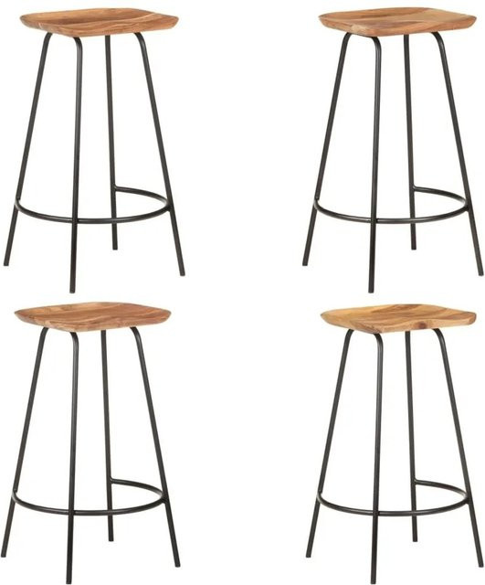 vidaXL Barhocker 4er Set aus Massivholz Akazie im Industrial Design - Bild 1
