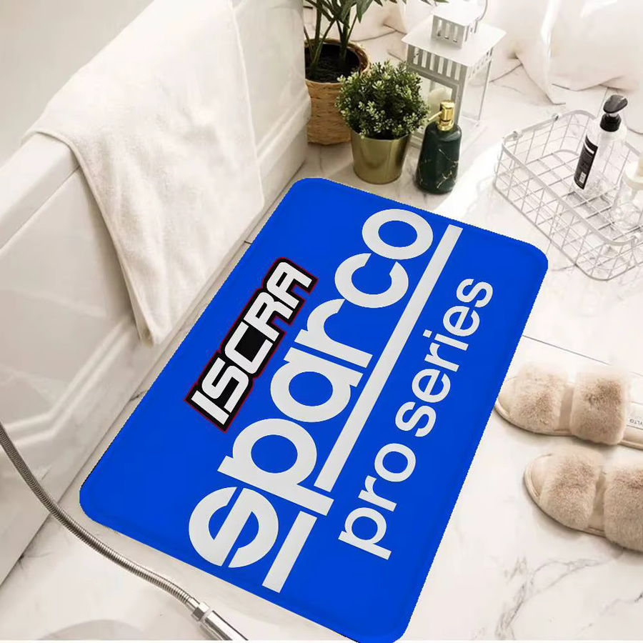 Rutschfeste Badezimmermatte von Potdemiel mit S-Sparco-Logo in Blau, B/T: 60 x 40 cm - Bild 4