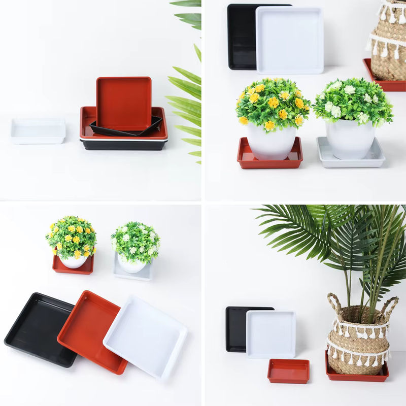 Quadratische Pflanzuntersetzer aus Kunststoff in Weiß für Indoor und Outdoor Gartenbedarf - Bild 3