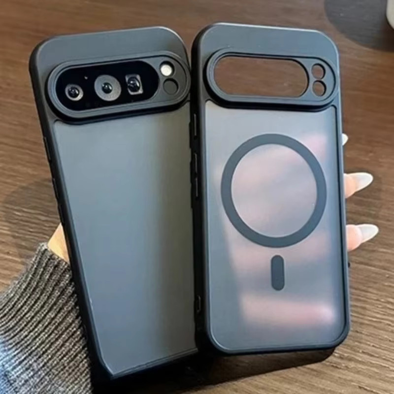 Magnetische Handyhülle für Google Pixel 10 11 Pro XL 6 7 8 9 Pro XL in Transparent und Schwarz mit MagSafe Kompatibilität und mattem Finish - Bild 1