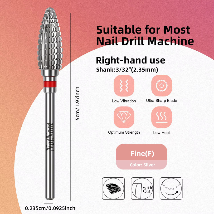 NotNoot Tornado Nagelbohrer, 3/32'' Hartmetall-Wolfram Multifunktions-Bits - Bild 3