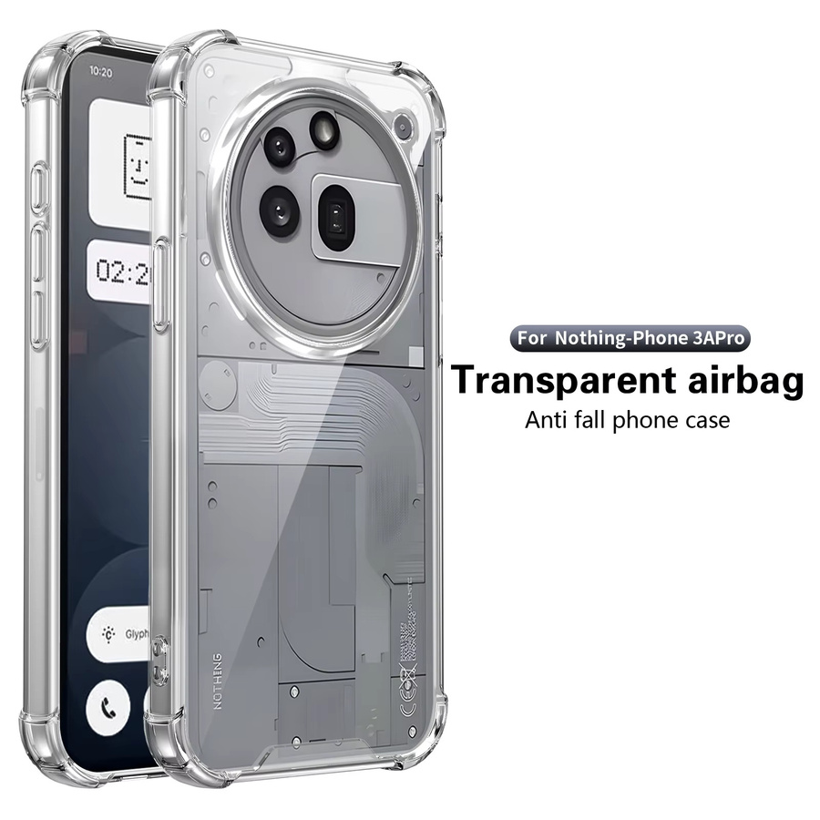 Nothing Phone 3A Pro Hülle mit Airbag-Rückseite und stoßfestem Silikon-Stoßfänger in Transparent - Bild 2