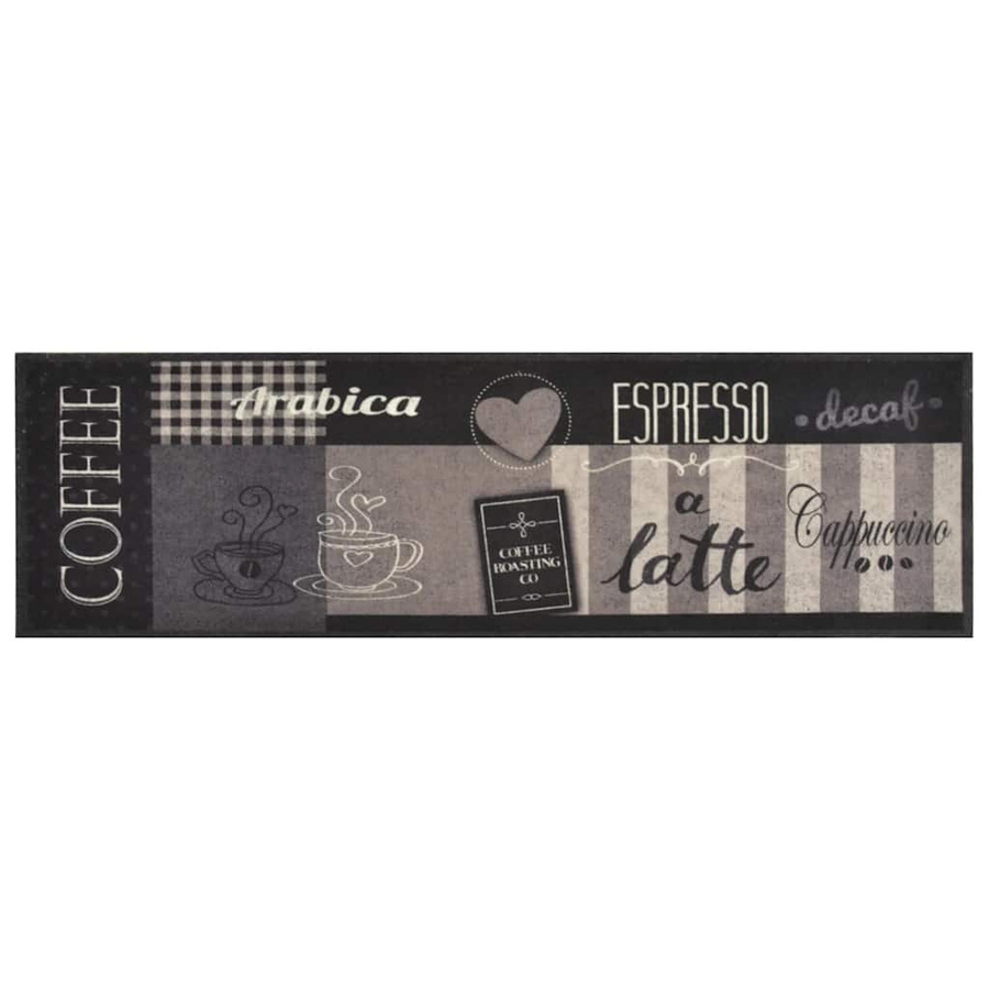 vidaXL Küchenteppich Samt in Schwarz und Kaffeebraun, rutschfest und waschbar, B/T: 45 x 150 cm - Bild 2