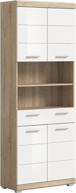 Badhochschrank Lambada xonox.home Eiche Weiß Hochglanz B/T/H: 74 x 31 x 191 cm - Bild 1