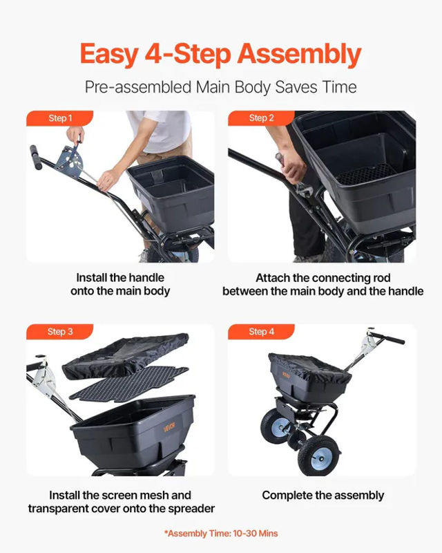 Buying Solutions MB Rasenstreuer mit 45 kg Fassungsvermögen und All-Terrain-Luftreifen für die Rasenpflege - Bild 4