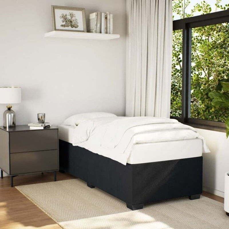 Modernes Polsterbett Vidaxl aus Samt in Schwarz, B/T: 100 x 200 cm - Bild 1