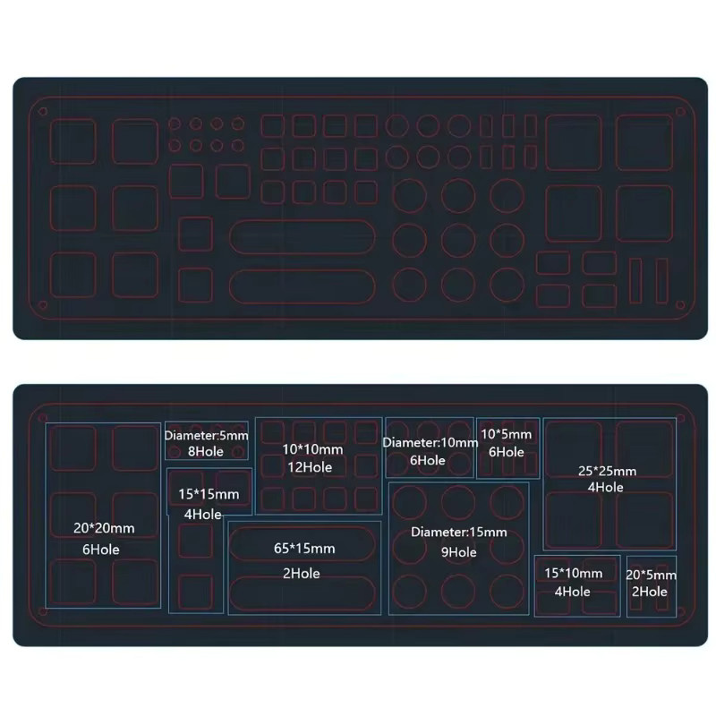 RC-Werkzeugset Schraubendreher-Organizer in Schwarz für Gundam DIY-Modelle mit Schere, Messer und Pinzette, B/T/H: 30,0 x 10,0 x 6,0 cm - Bild 3