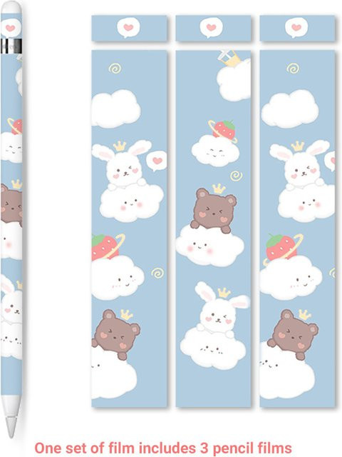 Kardeem Aufkleber-Schutzfolie für Apple Pencil 2. Generation mit Tier-, Bären-, Panda-, Hasen-, Frucht- und Blumen-Motiven, Multicolor - Bild 1