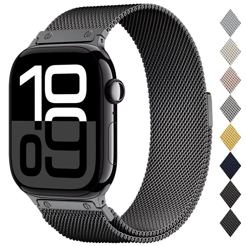 Milanaise-Schlaufenarmband, Schwarz, Unisex, für Apple Watch - Bild 6