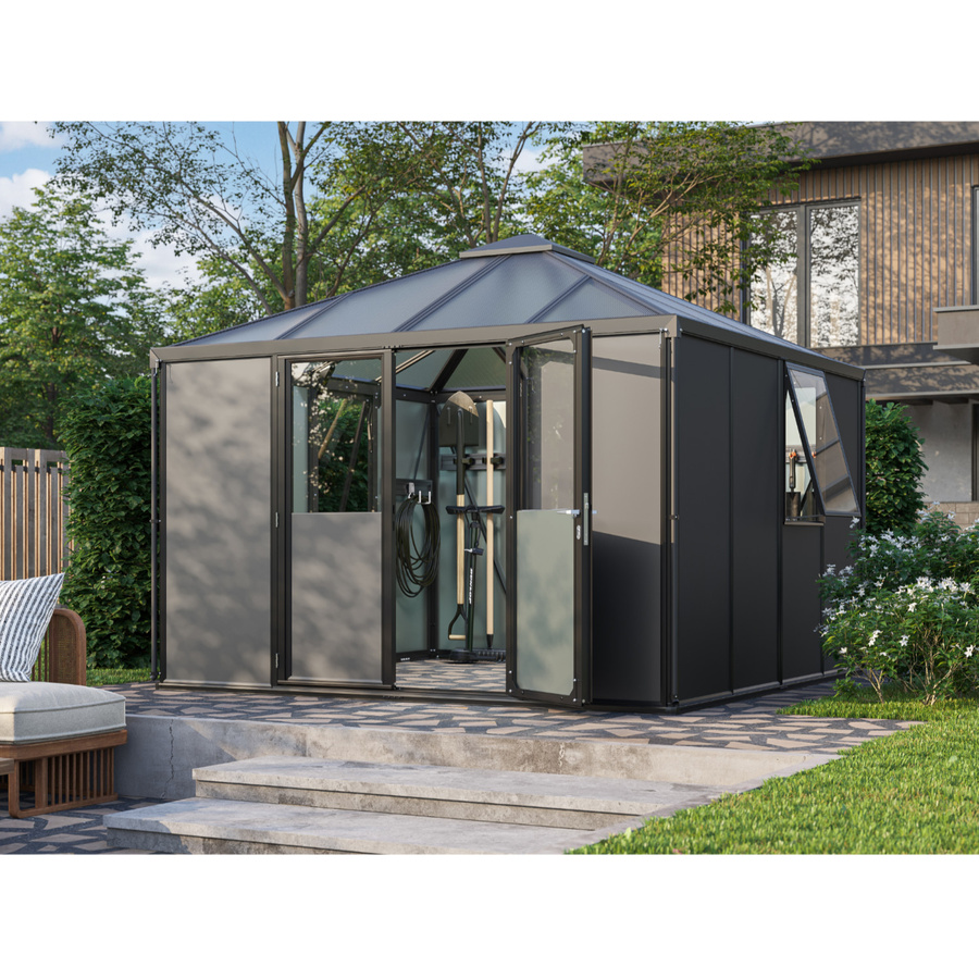 Vitavia Gerätehaus Universum mit Pavillondach in Schwarz/Anthrazit, 10,2 m² - Bild 2