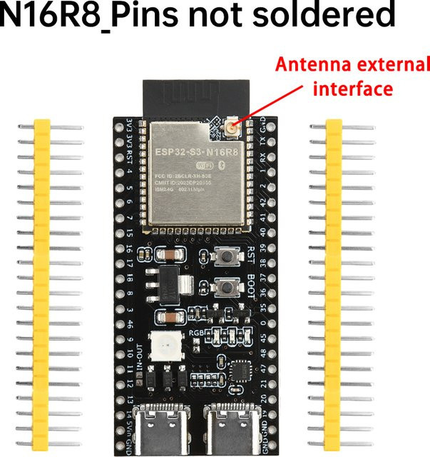 diymore Esp32-S3-Devkitc-1 Entwicklungsboard N16R8 mit Wifi und Bluetooth in Schwarz - Bild 1