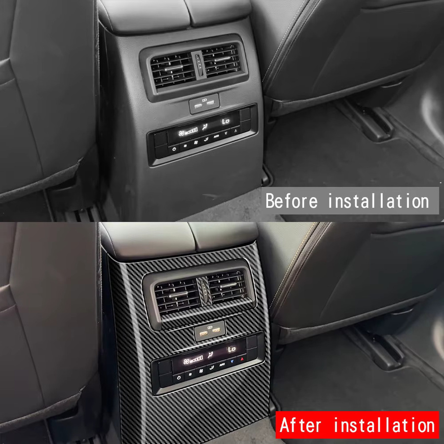 Iyacath USB-Panel-Abdeckung für Mazda CX-90 CX-80 (2024 2025) mit hinterem Klimaanlage-Auslass und Anti-Kick-Board in Schwarz - Bild 2
