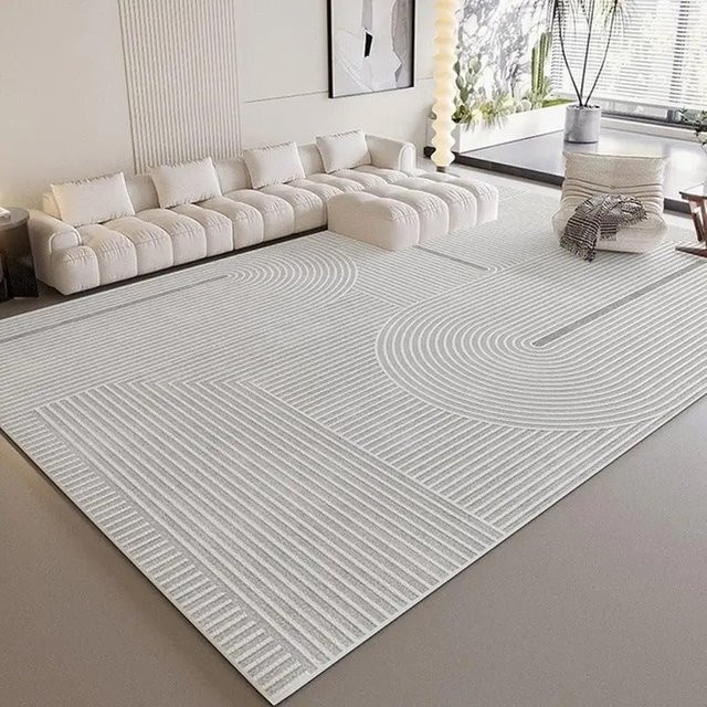 VIKAMA Minimalistischer Linierteppich, rutschfest und langlebig, rechteckig für Wohnzimmer und Schlafzimmer - Bild 1