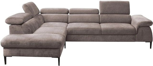 Pascal Morabito Schlafsofa Sepina in L-Form, Farbe Taupe/Grau, Stoff, Breite: 280 cm - Bild 1