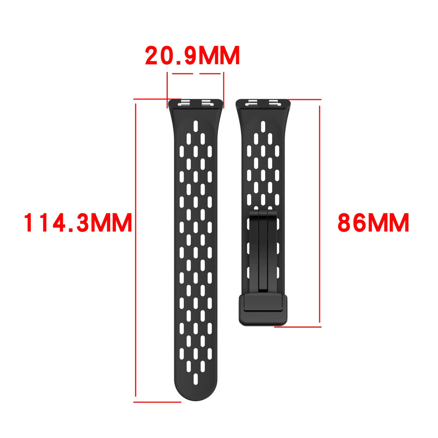 Huawei Uhrenarmband Silikon, Magnetische Metallschnalle, Schwarz - Bild 2