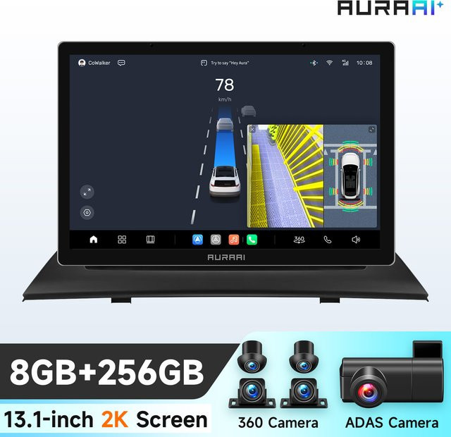 AURAAI X100 Autoradio für BMW X3 E83 (2004 - 2012) mit Carplay, Android Auto, GPS, 4G, Wifi und AI Sprachintelligenzsystem in Schwarz - Bild 1