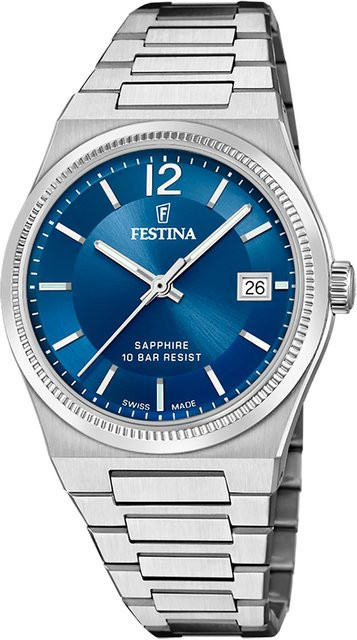 Festina Damenuhr, Quarz, Edelstahl, Blau, 35 mm, 10 ATM - Bild 1