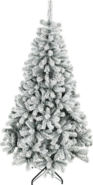 HOMCOM Weihnachtsbaum mit Schneeeffekt, 230 cm Höhe, Grün und Weiß - Bild 1