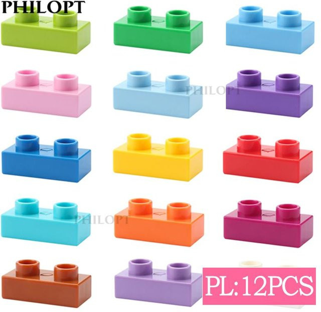 PHILOPT Bausteine Steine 1x2, Zubehör, 12-teiliges Set, ab 3 Jahre - Bild 1