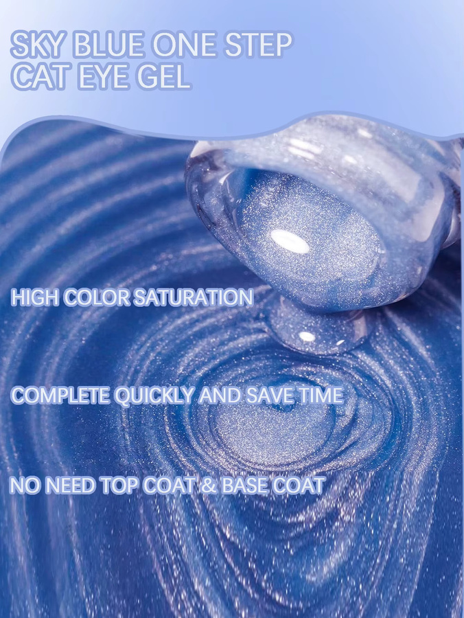 SJP Cat Eye Nagellack-Gel, Blau, Glänzend, 15 ml - Bild 4