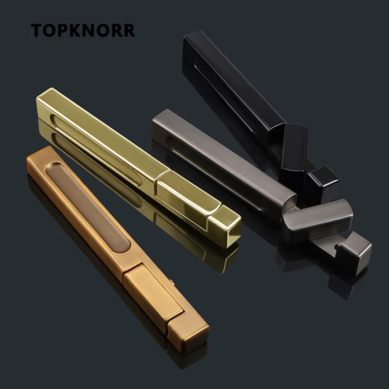 TOP KNORR Unsichtbares magnetisches Türschloss in Schwarz und Gold, versteckter Türgriff für Schlafzimmer und Hintergrundwände, einseitig montiert - Bild 2