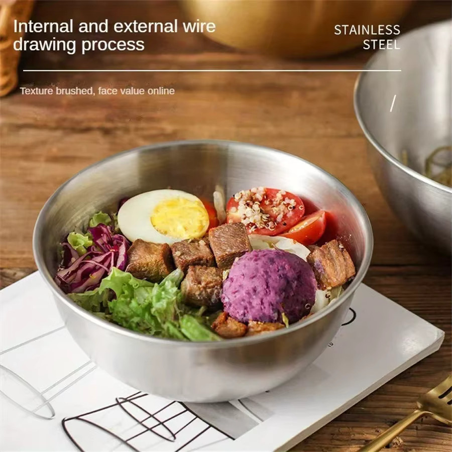 BAIJL Salatschüssel aus Edelstahl in Silber für Obst, Gemüse, Reis oder Nudeln - Bild 3