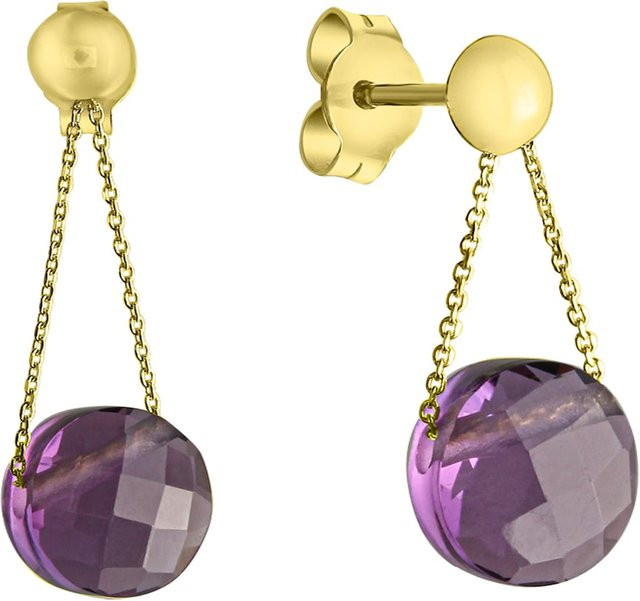 Celesta Gold Ohrring, 375 Gelbgold, Amethyst, Unisex - Bild 1