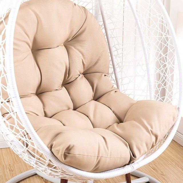 Verdicktes Sitzkissen für Hängekorb und Eiersessel in Beige, Breite: 120 cm, Tiefe: 80 cm - Bild 1