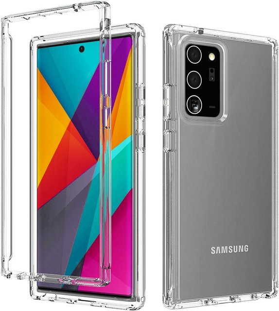 360 Grad Vollschutzhülle mit integriertem Bildschirmschutz für Samsung Galaxy S26 S25 S24 S23 S22 S21 Ultra Plus in Transparent - Bild 1
