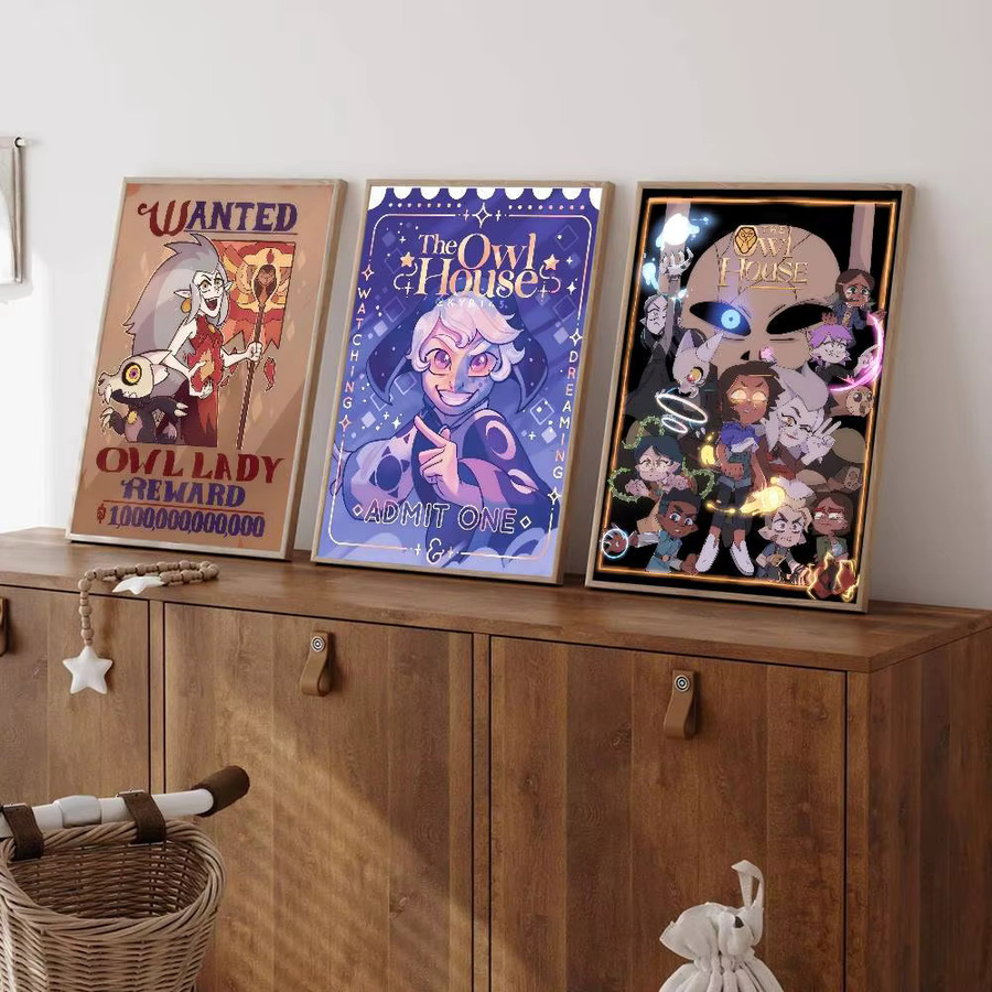 Cartoon The O-Owl Movie House Anime Poster Wasserdichter Papieraufkleber für Wanddekoration in Mehrfarbig - Bild 2