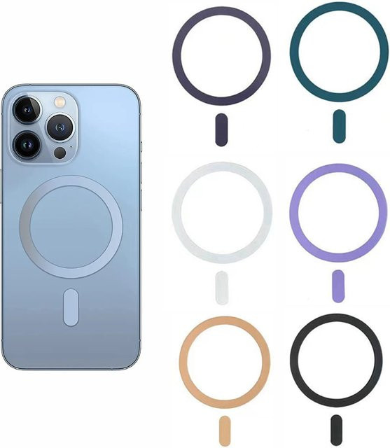 WSSHE Magnetischer Metallplattenring in Lila für MagSafe-Aufkleber und kabelloses Laden von iPhone und Xiaomi - Bild 1
