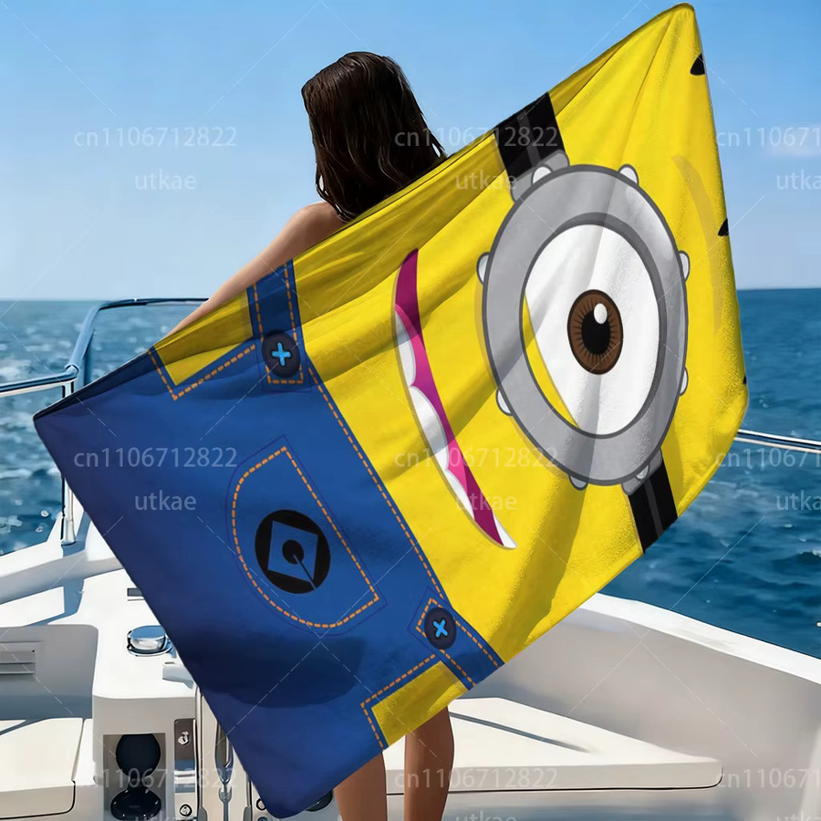Potdemiel Minions Cartoon Mikrofaser-Strandtuch, sandfreies Handtuch in Gelb für Strand, Yoga und Camping - Bild 6