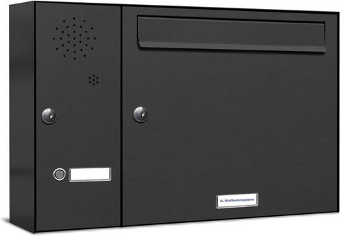 AL Briefkasten Aufputzmontage aus Metall in Grau, B/H/T: 153,11 x 109 x 34,5 cm - Bild 1