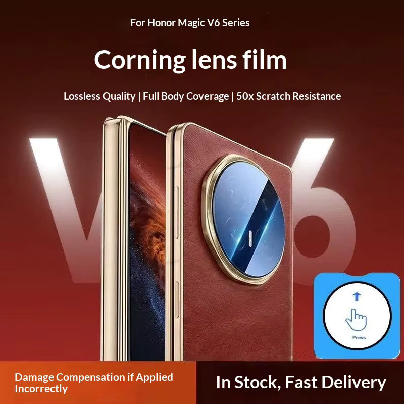 Honor Magic V6 Kameraschutzfolie aus Glas mit Installationshilfe, transparent - Bild 2