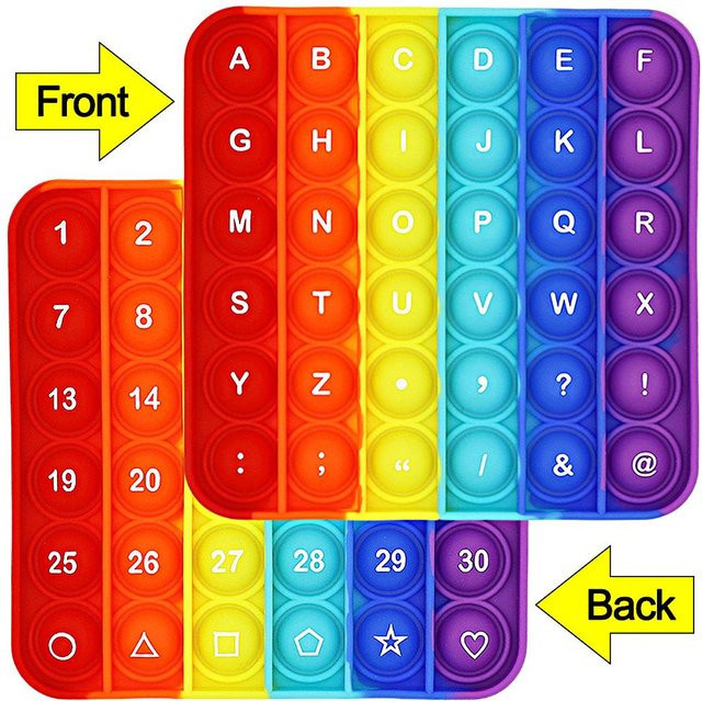Kidsly Vordere Buchstaben Hintere Zahlen 2 in 1 Pop Fidget Spielzeug, Lernspielzeug - Bild 1